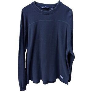 Vintage Y2K American Eagle Mens Thermal Waffle Knit Shirt Size L Casual Logo